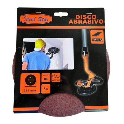 Disco abrasivo velcrato per levigatrice IDEAL STAR  225  - Conf. 5 pezzi