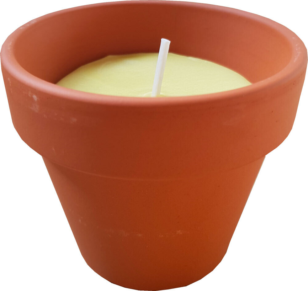 KIT CANDELE ALLA CITRONELLA IN TERRACOTTA  cm 6x6h - confezione 6 pezzi