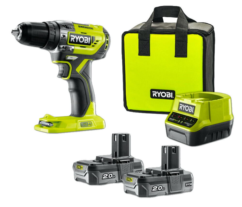 Trapano avvitatore a percussione a batteria brushless &#39;R18PD5-220S&#39; RYOBI 18V 2,0Ah