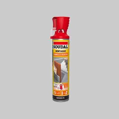 ADESIVO POLIURETANICO PANNELLI E BLOCCHI CON APPLICATORE SOUDAL 600 ml