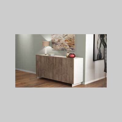 MOBILE MADIA &#39;SB9&#39; BIANCO/ROVERE GRIGIO cm 150x41,5x76h
