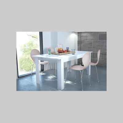 TAVOLO DA PRANZO &#39;PEPPER 110&#39; BIANCO cm 138x80x75h