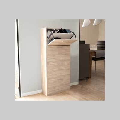 SCARPIERA QUATTRO ANTE &#39;DROPDOWN 4&#39; PINO CHIARO cm 59x25x140h