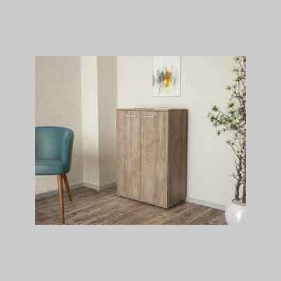 MOBILE RIPONIMENTO DUE ANTE &#39;FLEXY S1&#39; QUERCIA CHIARO cm 71x36x83h