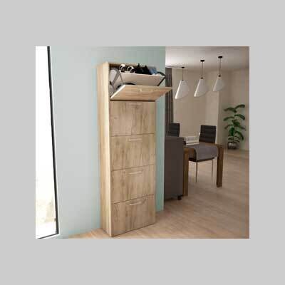 SCARPIERA CINQUE ANTE &#39;DROPDOWN 5&#39; QUERCIA CHIARO cm 59x25x172h