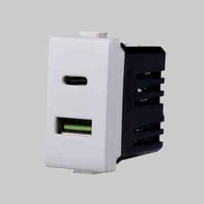 ALIMENTATORE DA INCASSO USB/USB-C &#39;SOLAR&#39; 3.1A