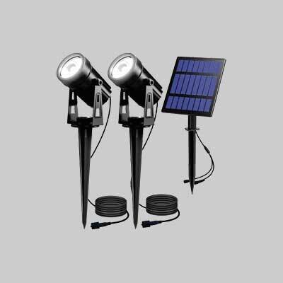 DOPPIO FARETTO SOLARE A LED IDEAL STAR 2x3 Watt - Colore nero