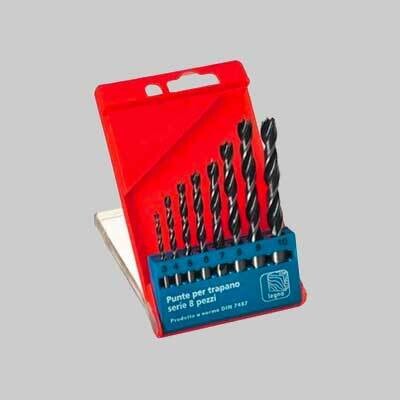SERIE PUNTE PER LEGNO 8 pezzi - 3 - 10 mm