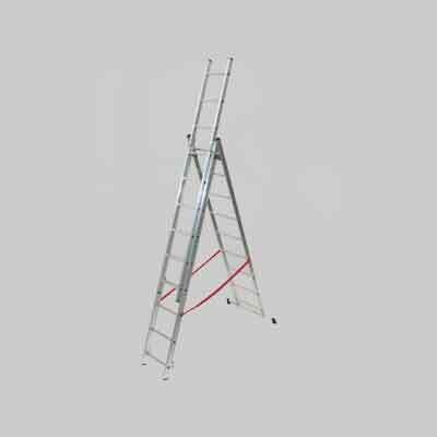 SCALA A TRE ELEMENTI &#39;STILO&#39; 7+7+7 gradini - H. 4,26 mt - montante 60x25 mm
