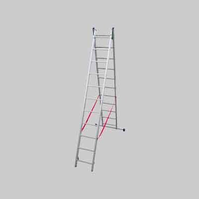 SCALA A DUE ELEMENTI &#39;STILO&#39; 7+7 gradini - H. 3,14 mt - montante 60x25 mm
