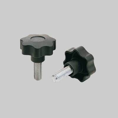 VOLANTINO MANOPOLA CON PERNO FILETTATO  30 mm - perno M. 6 - 50 pz