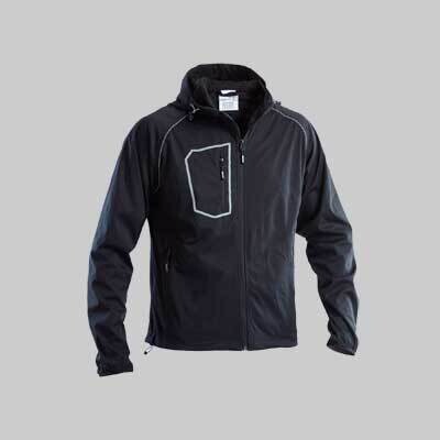 GIUBBINO SOFTSHELL CON CAPPUCCIO &#39;FASTEN&#39; NERO Tg. S (44-46)