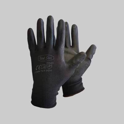 GUANTO POLIESTERE/POLIURETANO NERO IDEAL STAR Tg. 7 - 12 PAIA