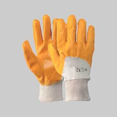 GUANTO COTONE/IMPREGNATO NBR GIALLO Tg. 9   12 paia