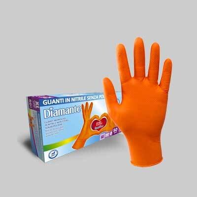 GUANTO MONOUSO IN NITRILE &#39;DIAMOND&#39; Tg. M - confezione 50 pezzi