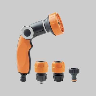 KIT PISTOLA MULTIGETTO PER INNAFFIARE G.F. &#39;8 JET EASY&#39; 4 pezzi