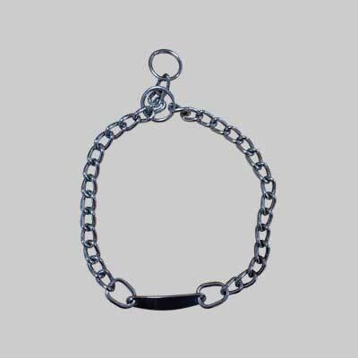 COLLARE PER CANI A STRANGOLO IN METALLO CON PIASTRA IDEAL STAR 16 mm x 35 cm