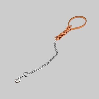 GUINZAGLIO PER CANI TRIPLA TRECCIA CON CATENA 600 mm