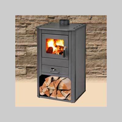 STUFA A LEGNA &#39;OGANJ&#39; 8-9 Kw - colore silver