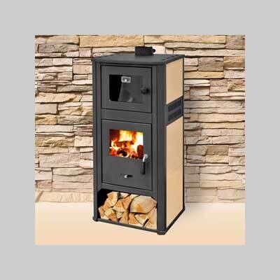 STUFA A LEGNA &#39;AMBASADOR&#39; 10-12 Kw - colore beige