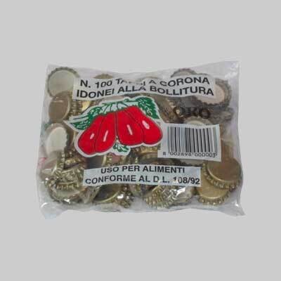 TAPPO A CORONA PER POMODORI 26 mm - confezione 100 pezzi