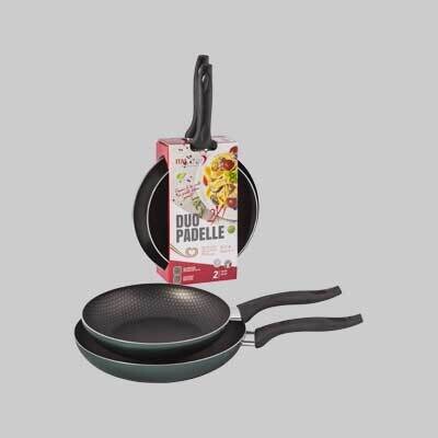 KIT PADELLE &#39;BLACK LINE&#39; 28/24 cm - set 2 pezzi