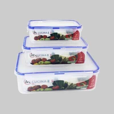 KIT CONTENITORI BOX FRIGO ERMETICI RETTANGOLARI Maxi - confezione 3 pezzi