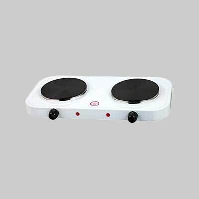 FORNELLO ELETTRICO 2 PIASTRE 2 x  15,5 cm - 1000/2000 Watt