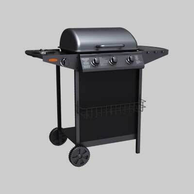 BARBECUE A GAS TRE FUOCHI IDEAL STAR CON FORNELLONE cm 104x55,4x97,7h