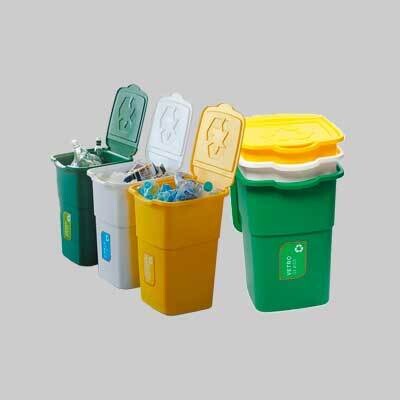 SET PATTUMIERE PER LA RACCOLTA DIFFERENZIATA &#39;ECO3&#39; 3 pezzi - 50 lt - cm 39x36x54h