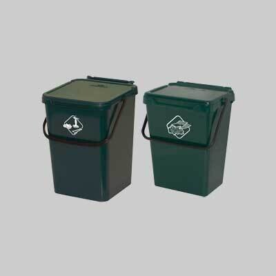 PATTUMIERA PER LA RACCOLTA DIFFERENZIATA 10 lt, mm 235x240x300h - col. Verde