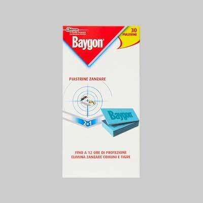 BAYGON PIASTRINE ANTIZANZARE TERMATE Confezione 30 pezzi