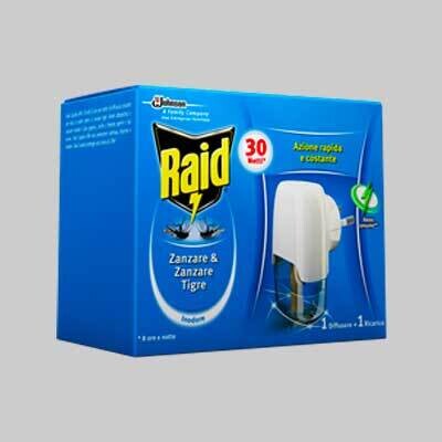 RAID DIFFUSORE LIQUIDO ANTIZANZARE Base + 1 ricarica