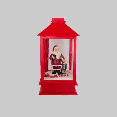 GIOSTRINA DI NATALE BABBO NATALE CON NEVE cm 15x15x32h