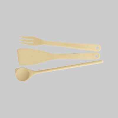 SET CUCCHIAIO - PALETTA - FORCHETTONE &#39;WOODY&#39; 30 cm - 30 cm - 32cm -  3 pezzi
