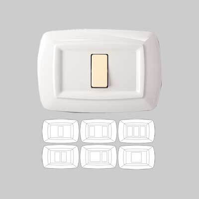 PLACCA COPRINTERRUTTORI &#39;TONDO&#39; BIANCA 1 modulo