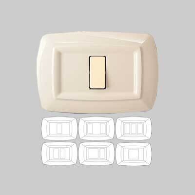 PLACCA COPRINTERRUTTORI &#39;TONDO&#39; AVORIO 1 modulo