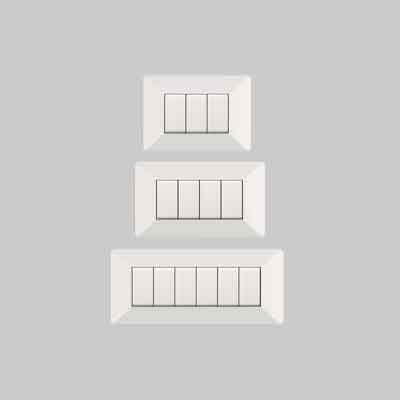 PLACCA COPRINTERRUTTORE BIANCA &#39;EASY&#39; 3 Posti