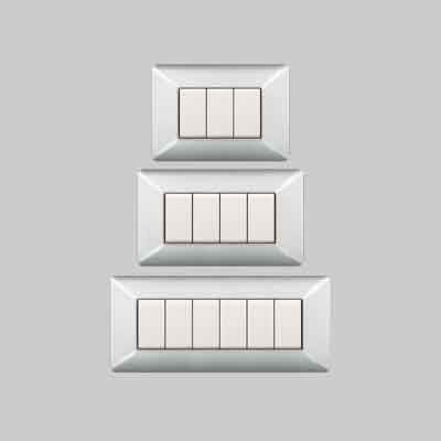 PLACCA COPRINTERRUTTORE IN ALLUMINIO CHIARO &#39;EASY&#39; 3 Posti