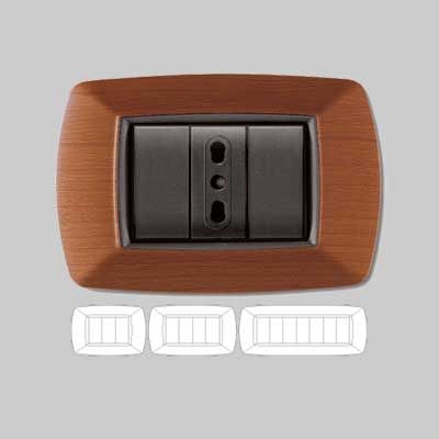PLACCA COPRINTERRUTTORE LEGNO CHIARO &#39;MYLIFE&#39; 3 moduli