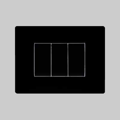 PLACCA COPRINTERRUTTORE NERA &#39;MYLIFE Q&#39; 3 posti