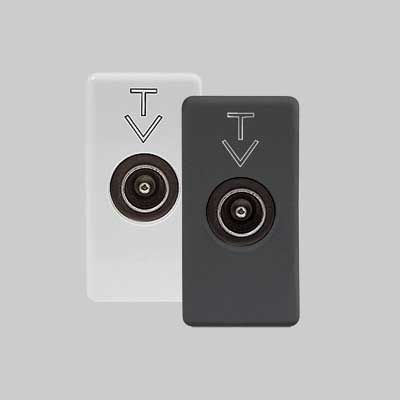 PRESA COASSIALE TV MASCHIO &#39;SYSTEM&#39; Passante 5dB - Bianco