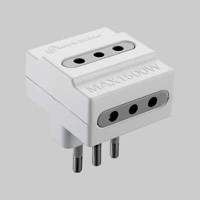 ADATTATORE TRIPLO 10A 2P+T - presa 10A 2P+T