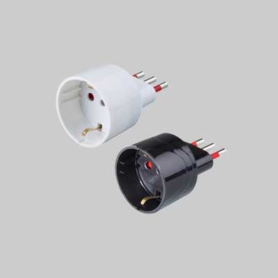 ADATTATORE SEMPLICE SCHUKO 10A ROSI 2P+T - prese 10 2P+T, Col. Bianco