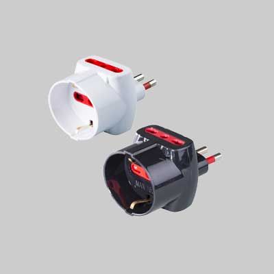 ADATTATORE TRIPLO SCHUKO/BIVALENTE 16A ROSI 2P+T - prese 10/16A 2P+T, Col. Bianco