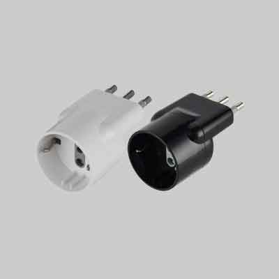 ADATTATORE DISASSATA SHUKO 16A 2P+T - presa 10A 2P+T - Col. Bianco