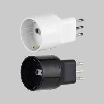 ADATTATORE DISASSATA SHUKO 10A 2P+T - presa 10A 2P+T - Col. Bianco