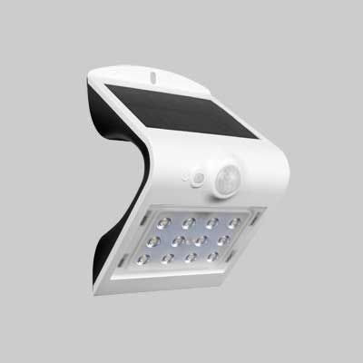 APPLIQUE A LED CON PANNELLO SOLARE E SENSORE &#39;ARCADIA&#39; 3W - 200Lm - 6000K - Colore Bianco