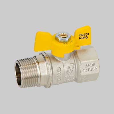 VALVOLA A SFERA PER GAS M.F. A FARFALLA 1/2&quot;