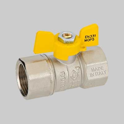 VALVOLA A SFERA PER GAS F.F. A FARFALLA   1/2&quot;